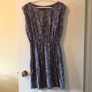 Betabrand XL Bluebird Perfect Dress with shirred waist and in-seam pockets.